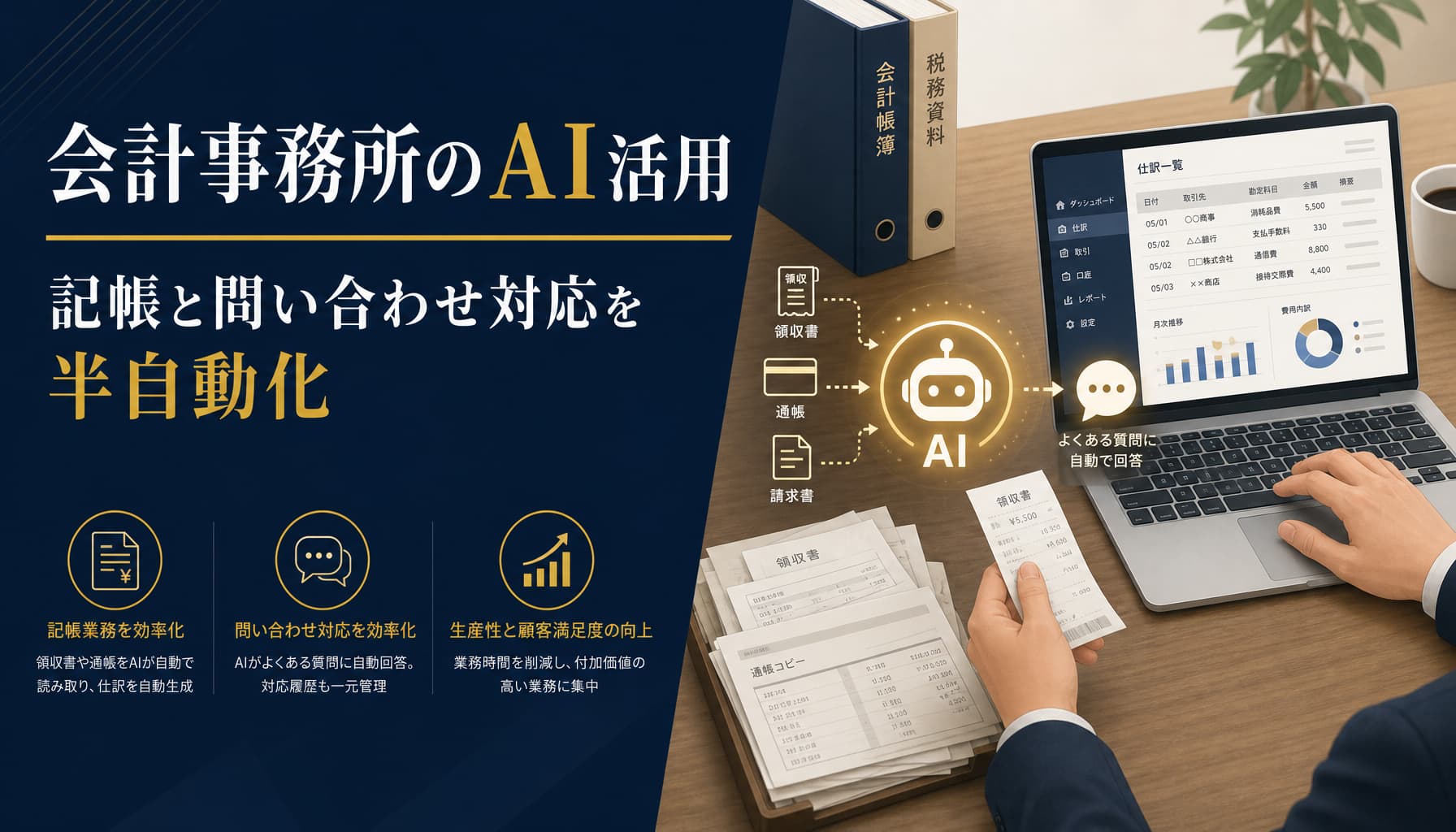 会計事務所のAI活用 記帳と問い合わせ対応を半自動化する実務手順