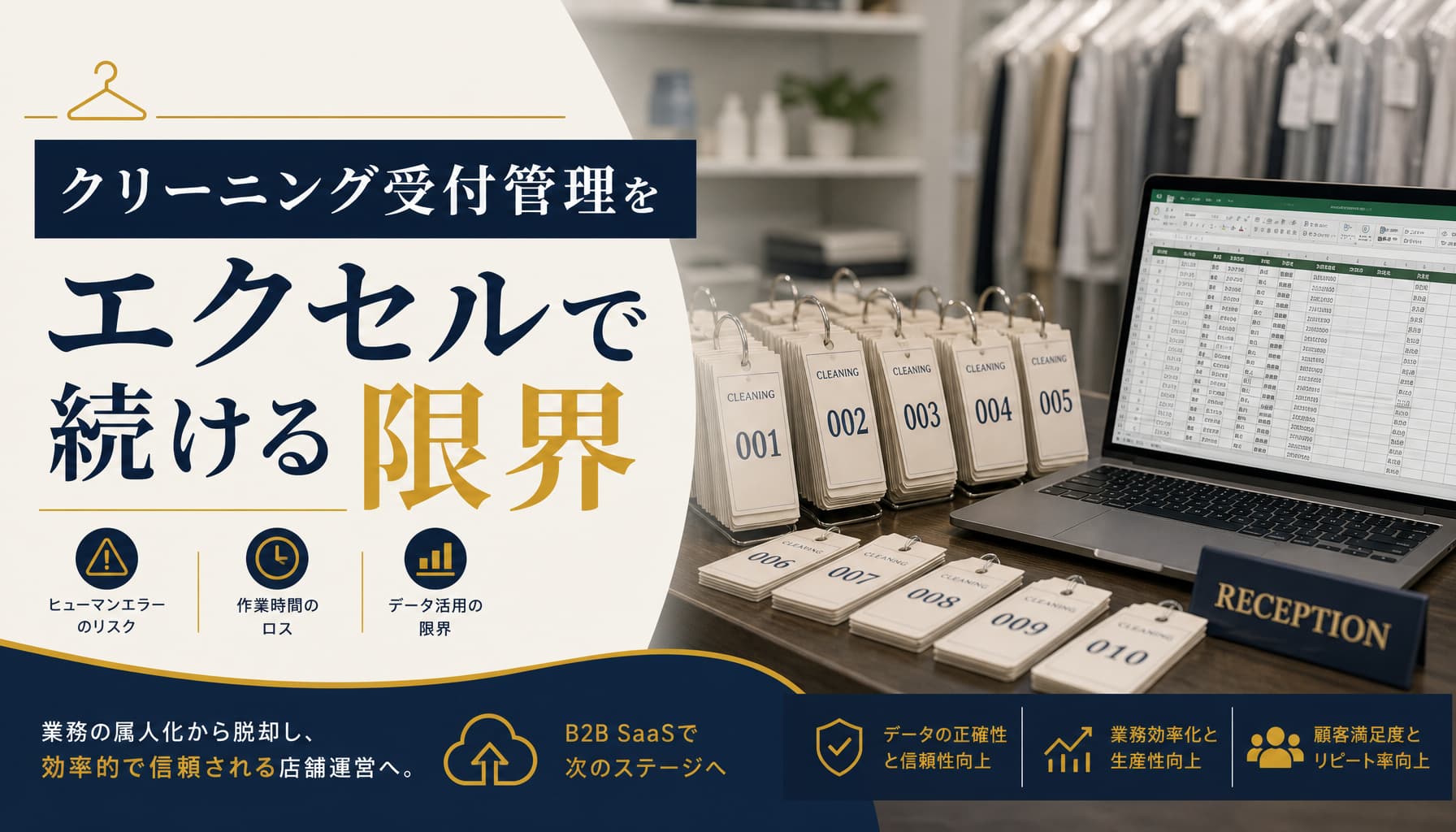 クリーニング受付管理をエクセルで続ける限界 タグ管理と受付システム移行の判断基準