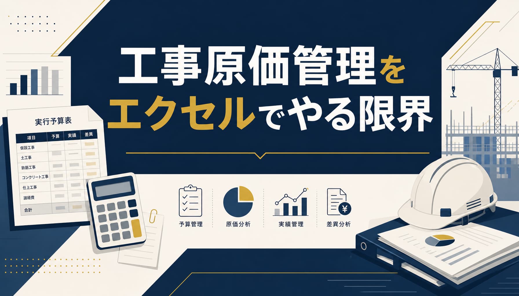 工事原価管理をエクセルで行う限界と実行予算・実績対比の実務知