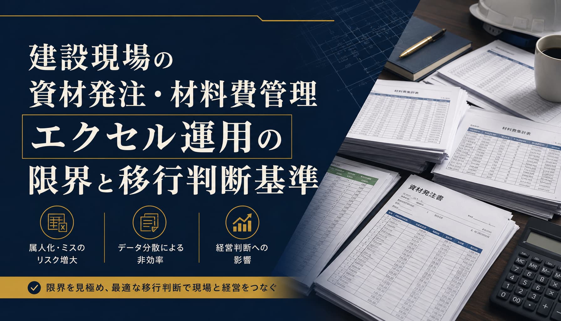 建設現場の資材発注・材料費管理エクセル運用の限界と移行判断基準