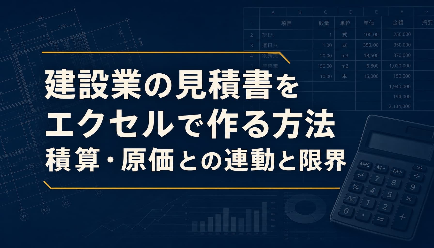 建設業の見積書をエクセルで作る方法 積算・原価との連動と限界
