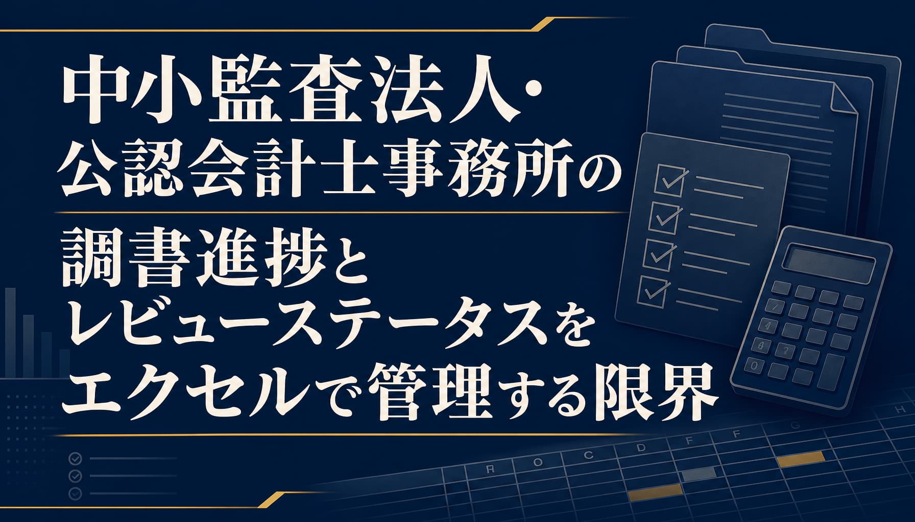 中小監査法人・公認会計士事務所の調書進捗とレビューステータスをエクセルで管理する限界