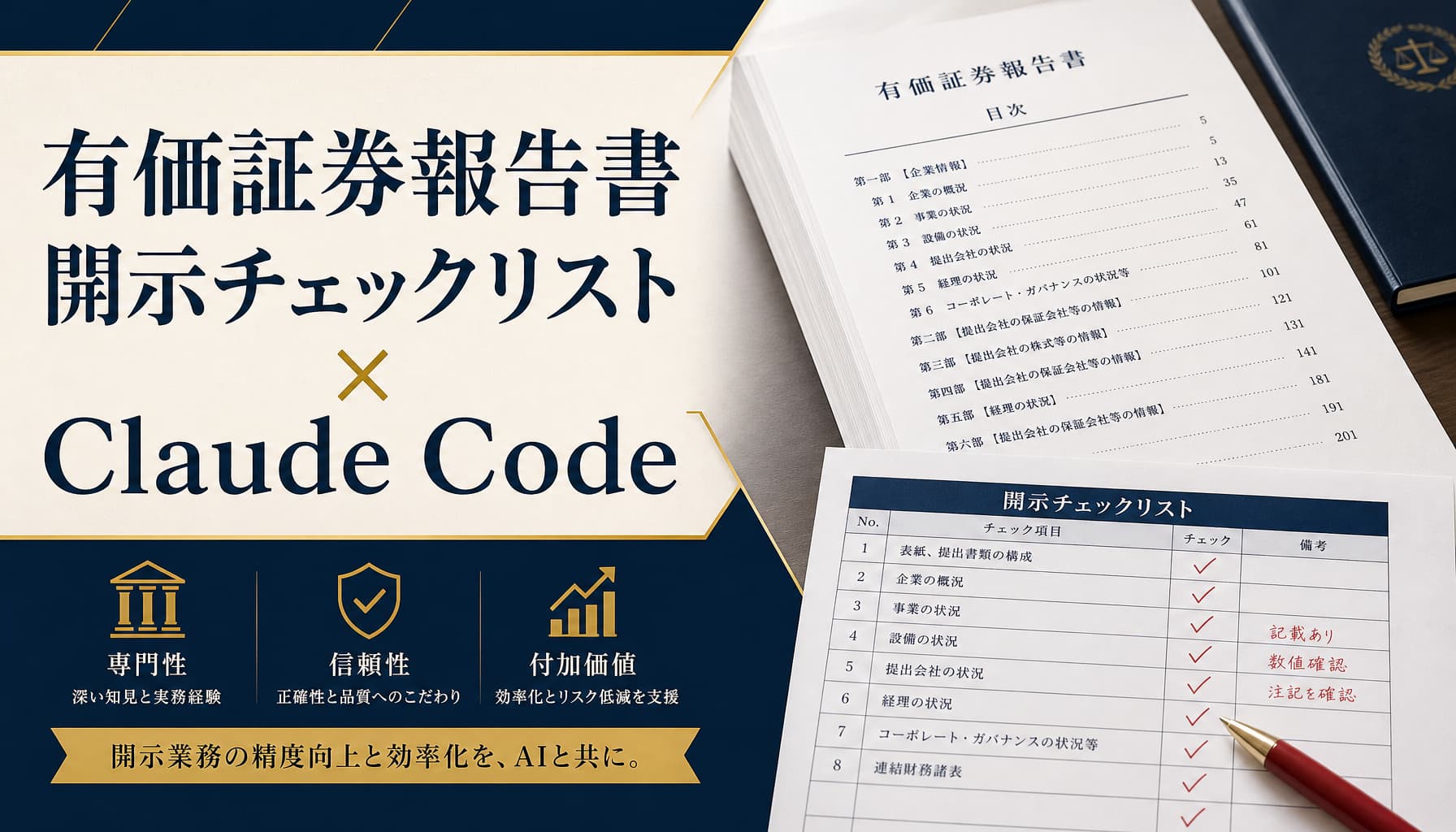 公認会計士事務所の有価証券報告書開示チェックリストをClaude Codeで効率化する方法