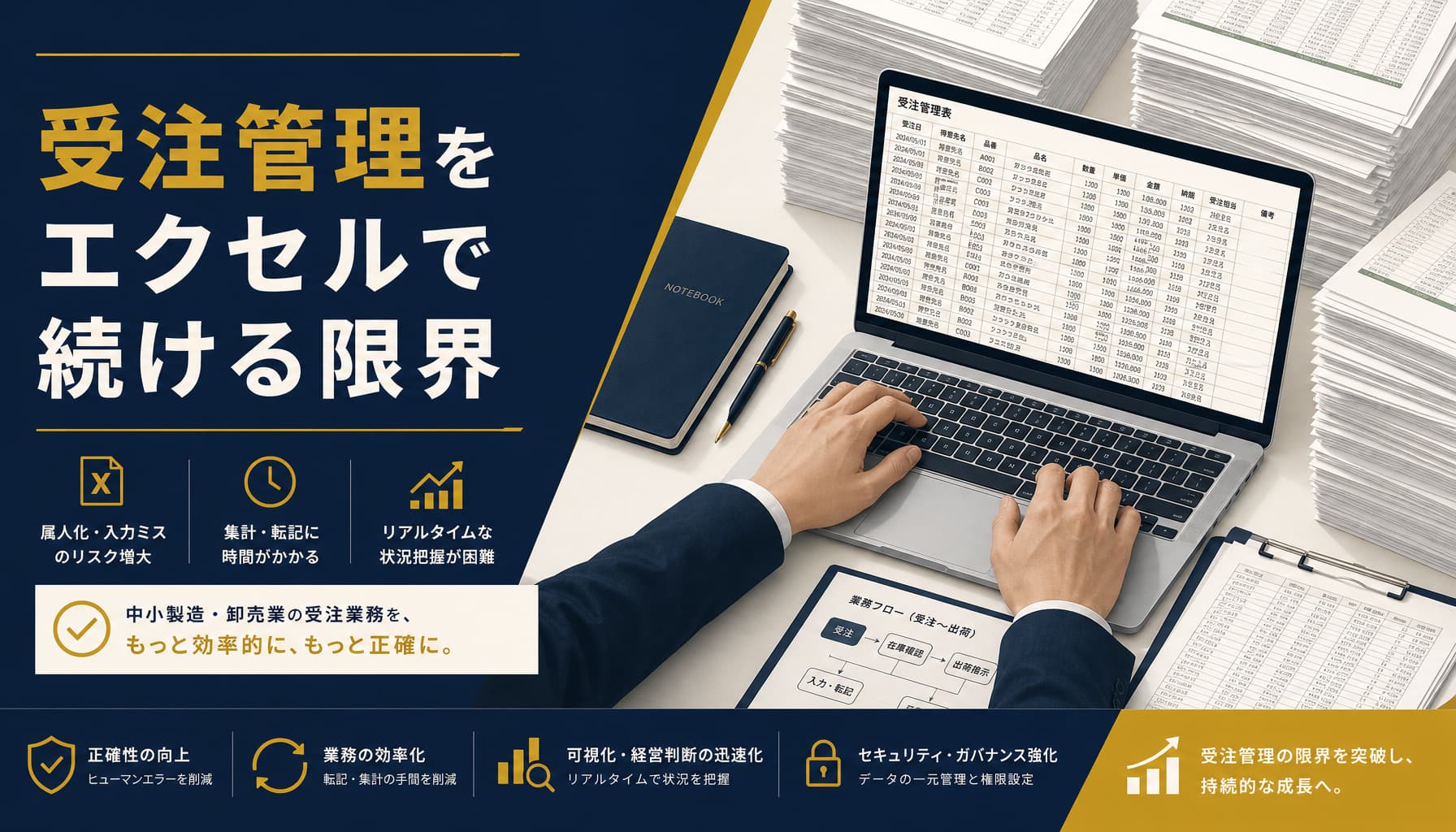 受注管理をエクセルで続ける限界と脱エクセルの判断基準・移行ステップ