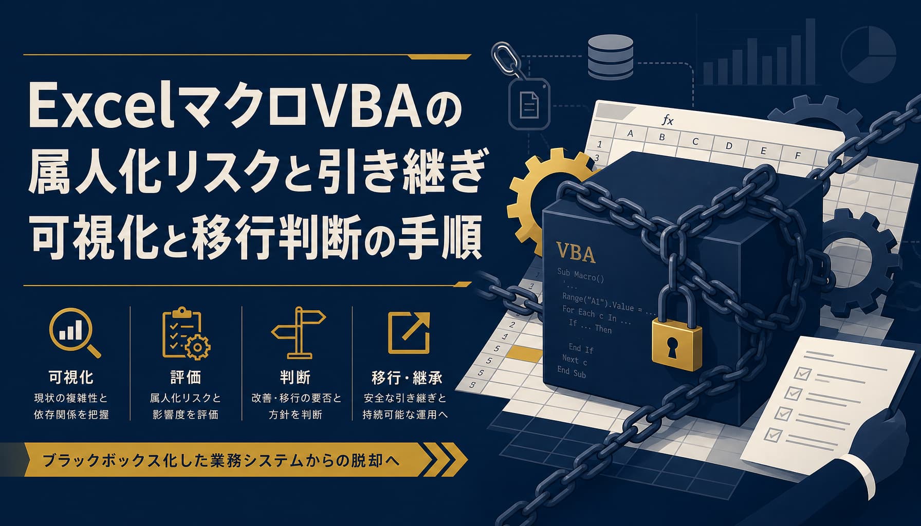ExcelマクロVBAの属人化リスクと引き継ぎ 可視化と移行判断の手順