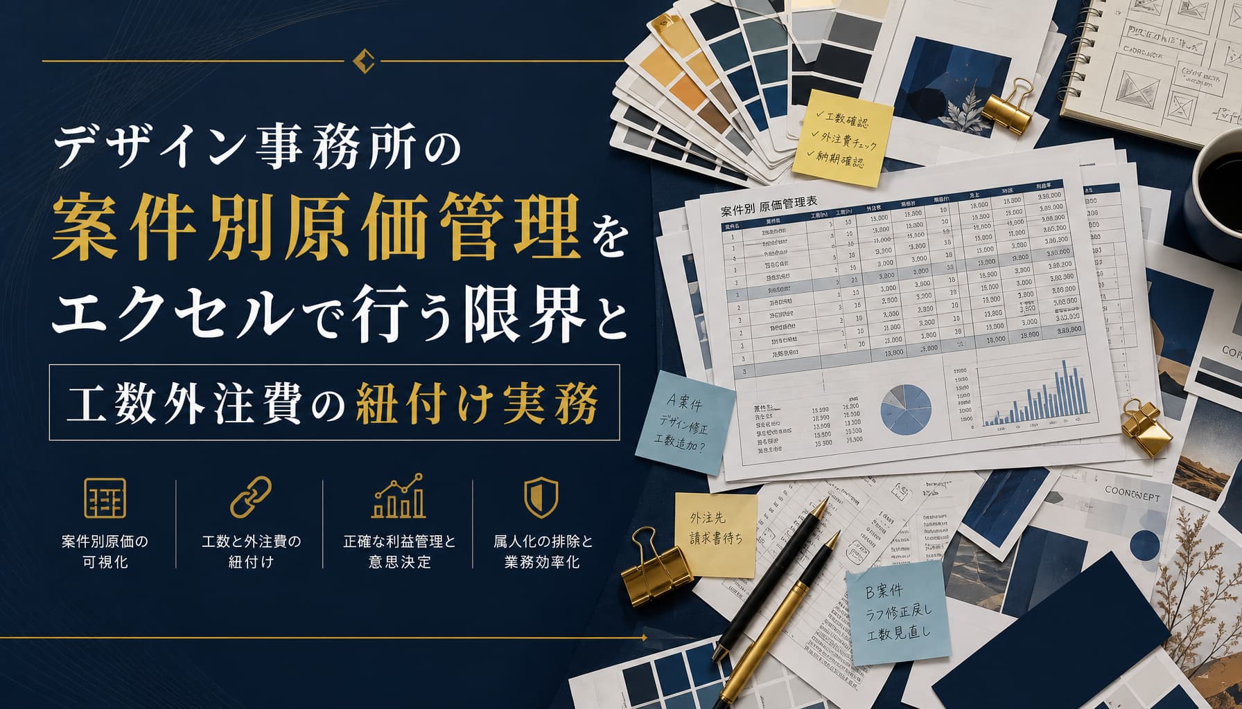 デザイン事務所の案件別原価管理をエクセルで行う限界と工数外注費の紐付け実務