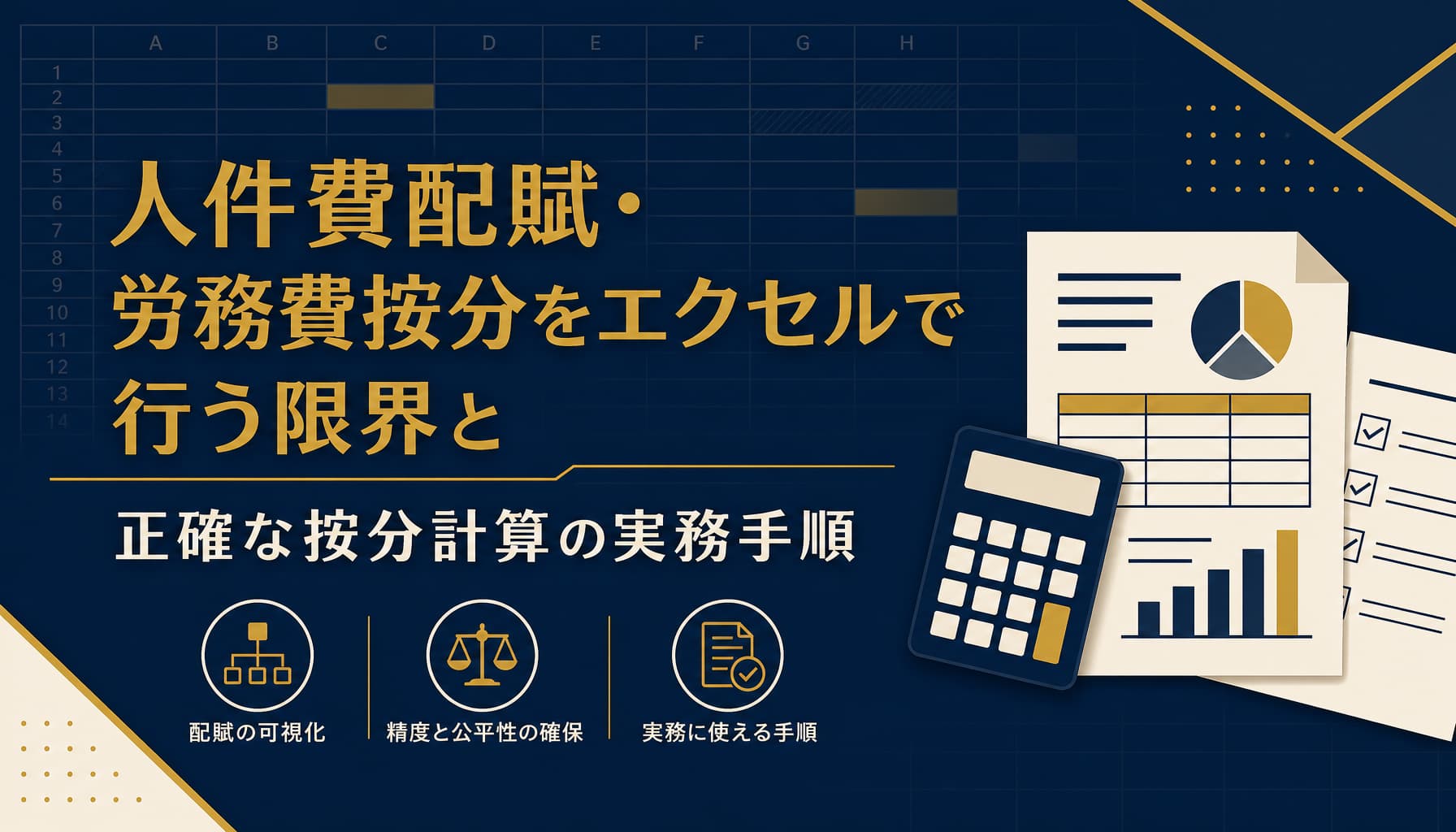 按分の計算方法 時給と工数で人件費・労務費を配賦するエクセルと電卓の実務手順