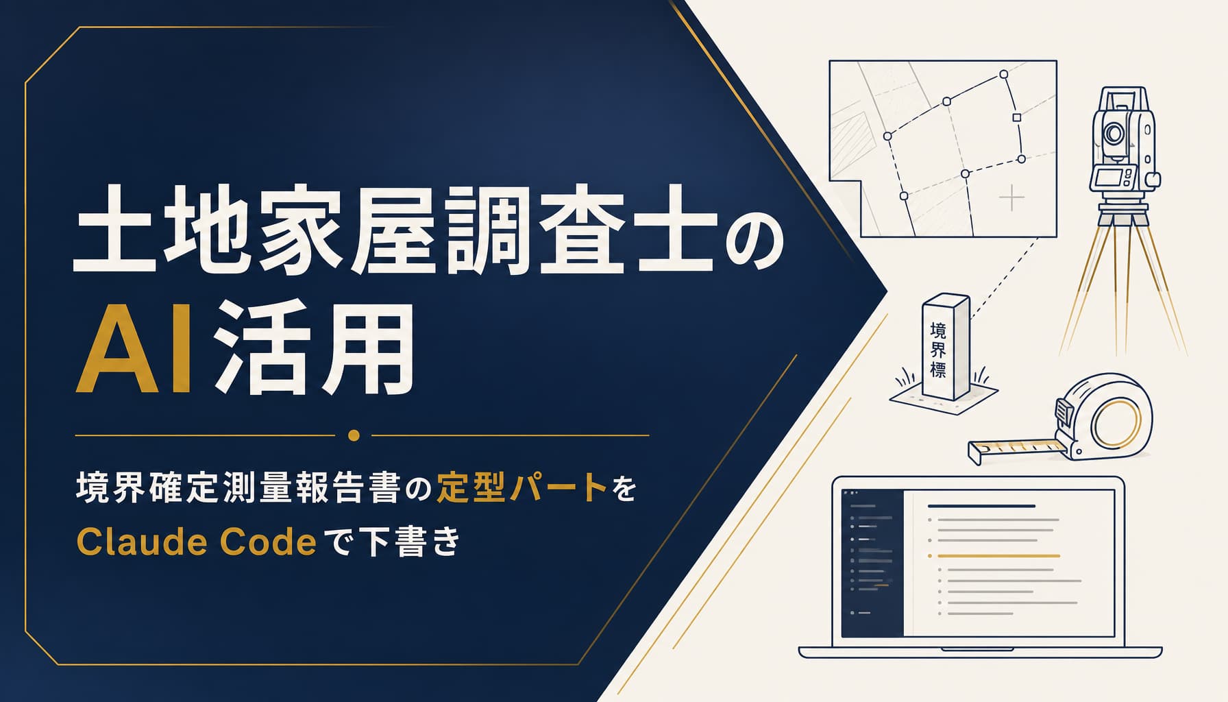 土地家屋調査士の境界確定測量報告書 Claude Codeで定型パートの下書きを効率化