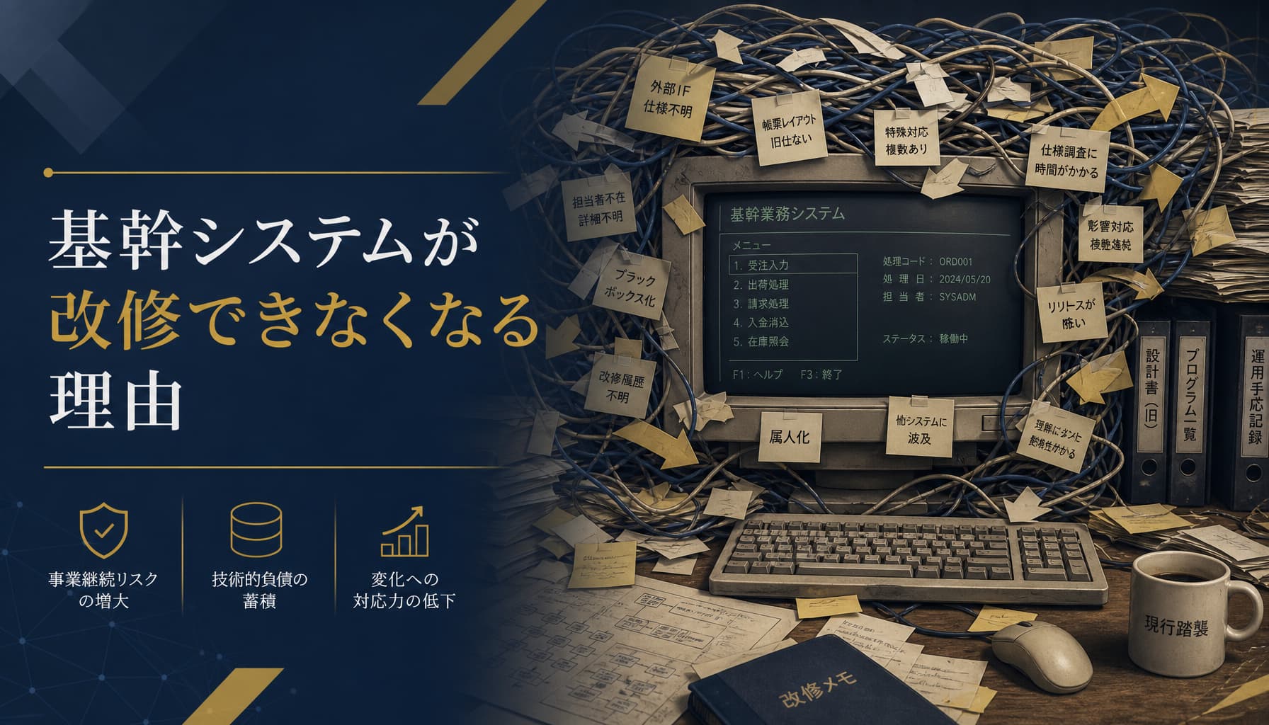 基幹システムが改修できなくなる理由 旧ERPカスタマイズ塩漬けの見極め方