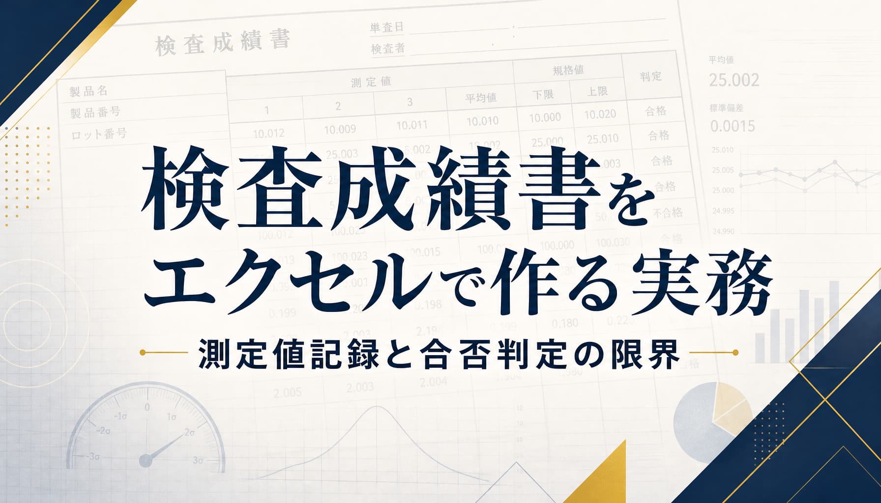 検査成績書をエクセルで作る実務 測定値記録と合否判定の限界
