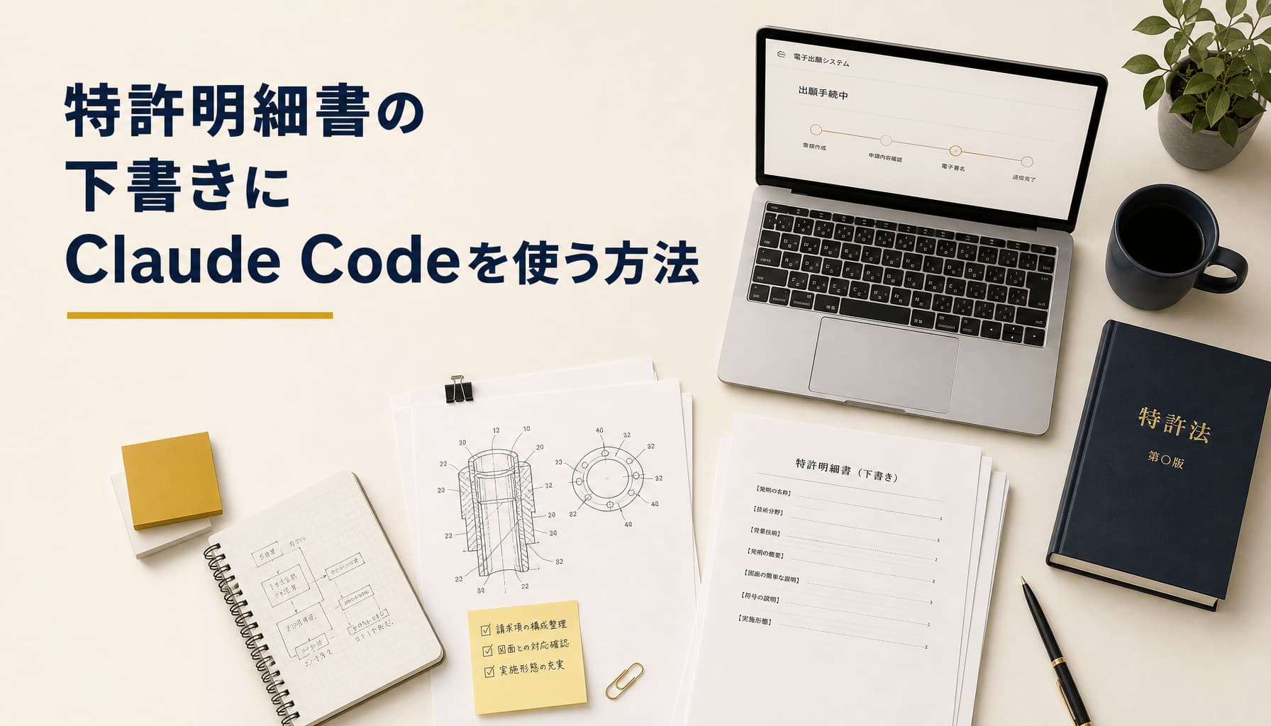 弁理士事務所が特許明細書の下書きにClaude Codeを使う方法と境界線