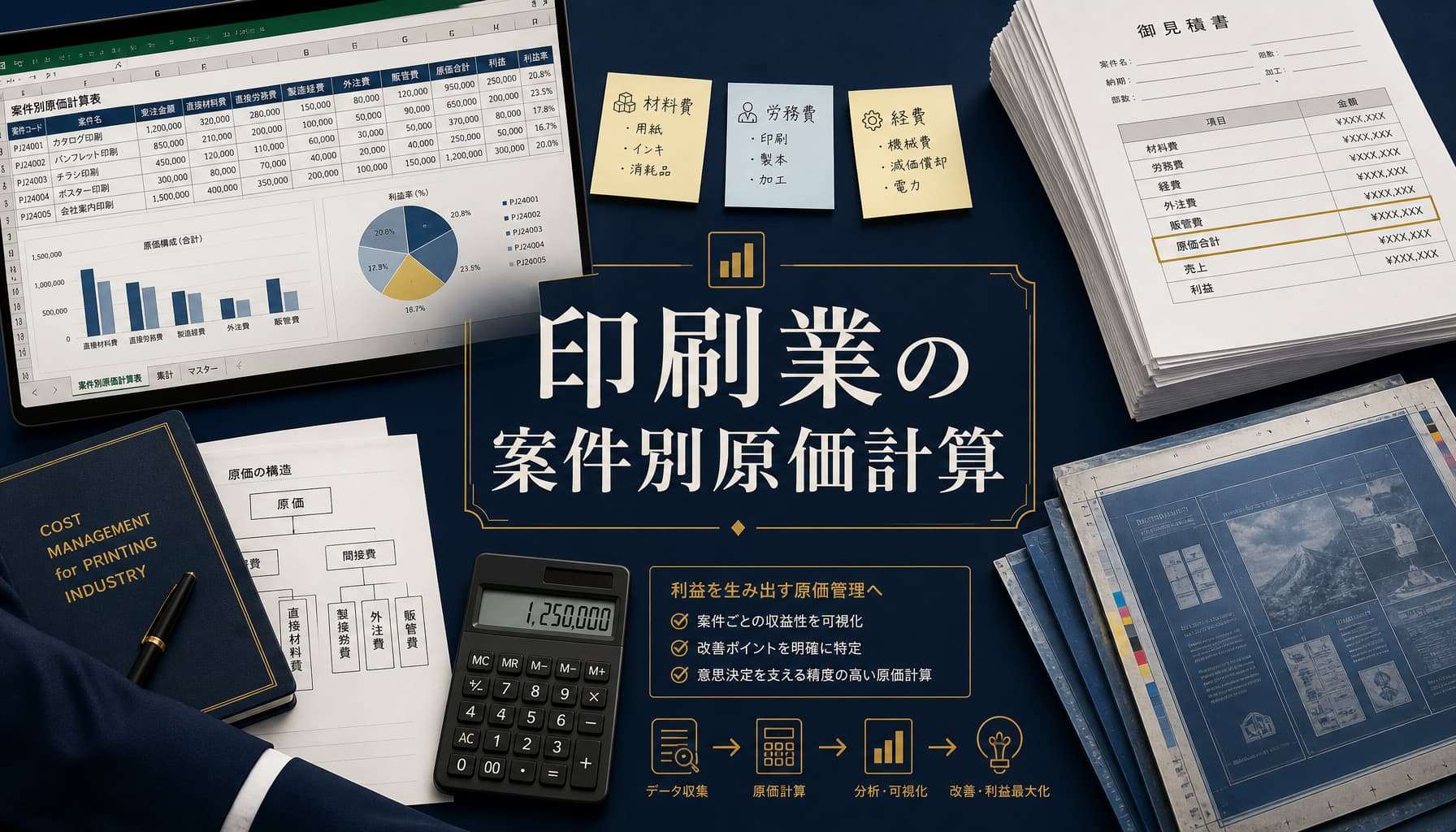 印刷業の案件別原価計算をエクセルで行う限界と用紙工程別原価集計の実務
