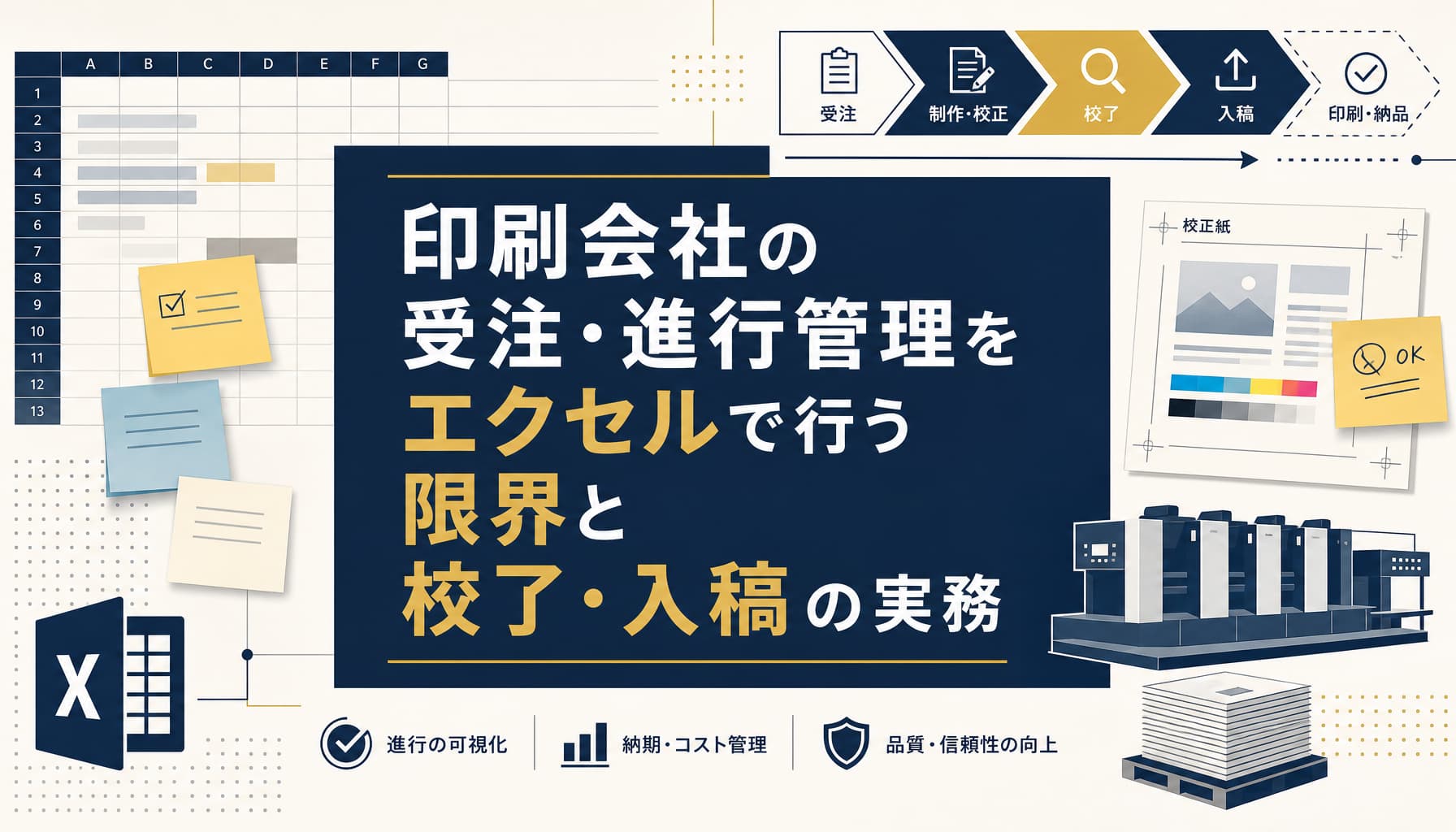 印刷会社の受注・進行管理をエクセルで行う限界と校了・入稿の実務