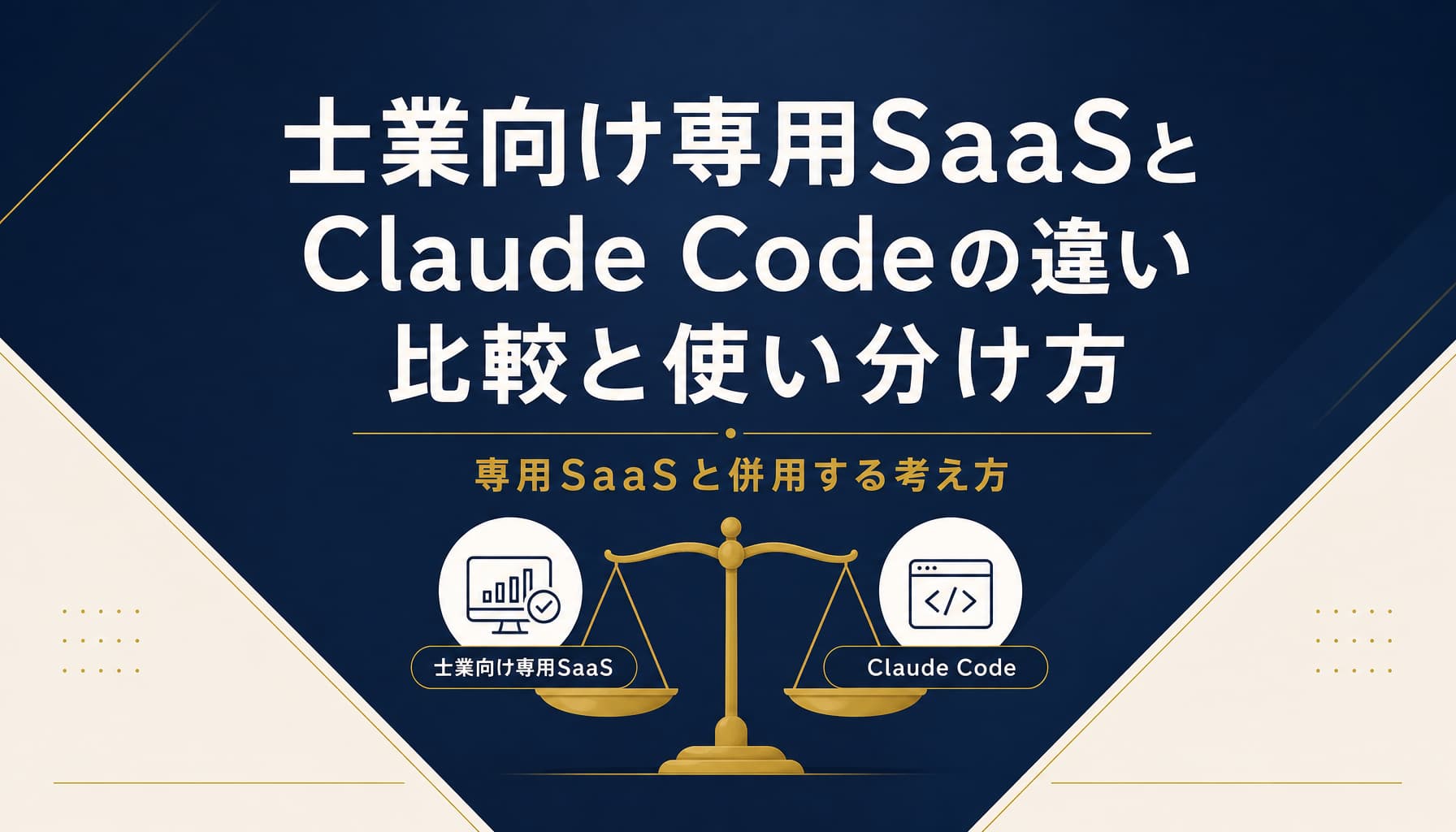 士業向け専用SaaSとClaude Codeの違い 比較と使い分け方【2026】