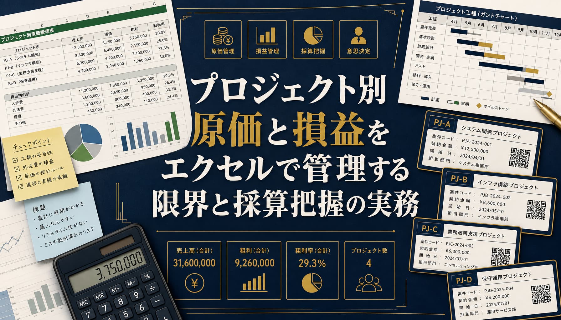 プロジェクト別原価と損益をエクセルで管理する限界と採算把握の実務