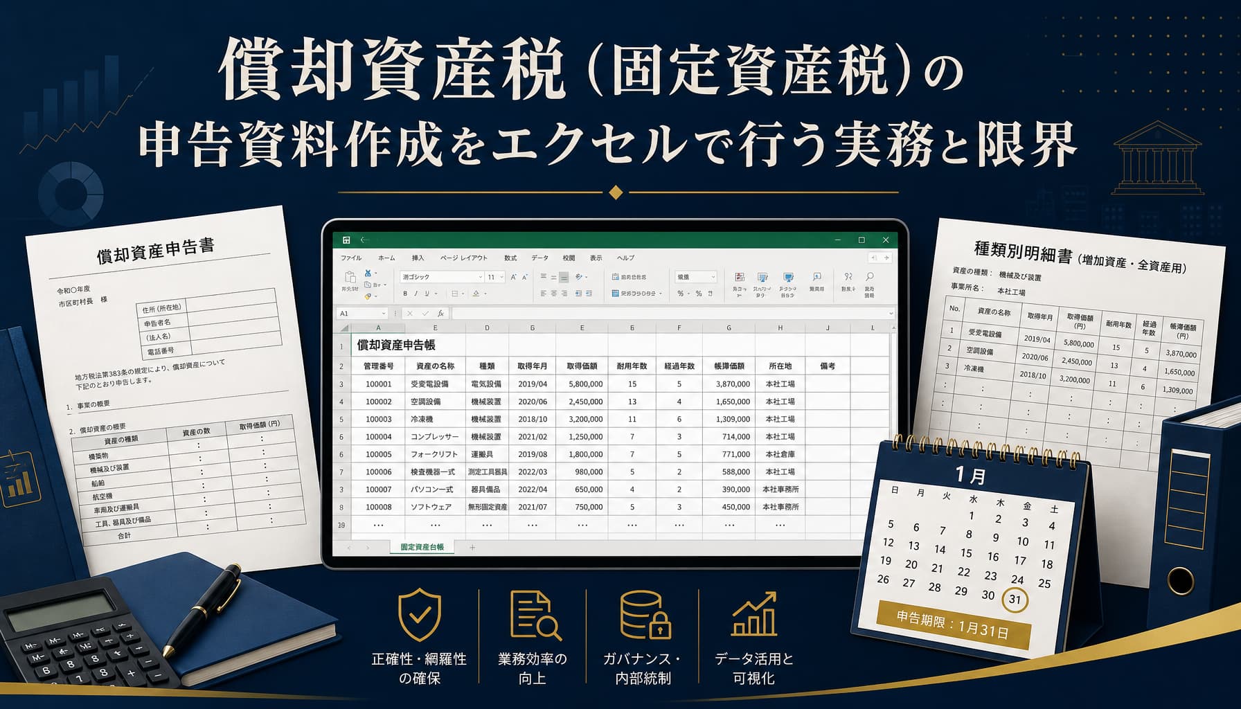 償却資産税(固定資産税)の申告資料作成をエクセルで行う実務と限界