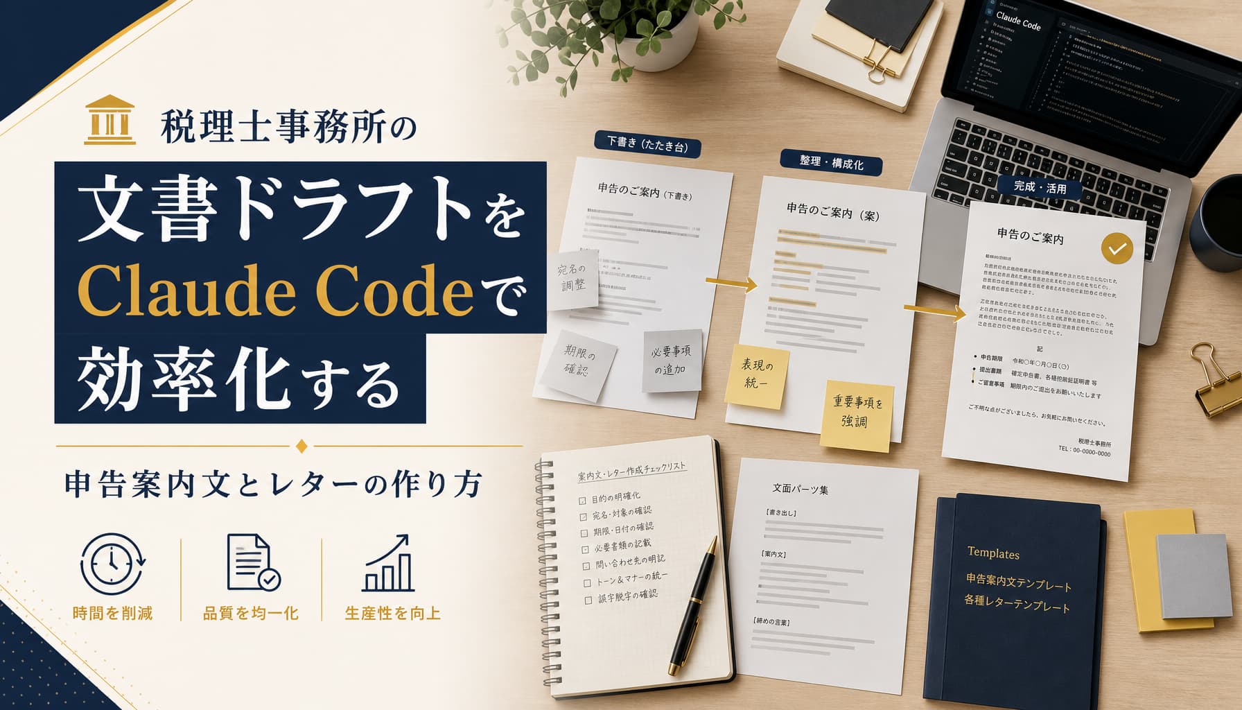税理士事務所の文書ドラフトをClaude Codeで効率化する 申告案内文とレターの作り方