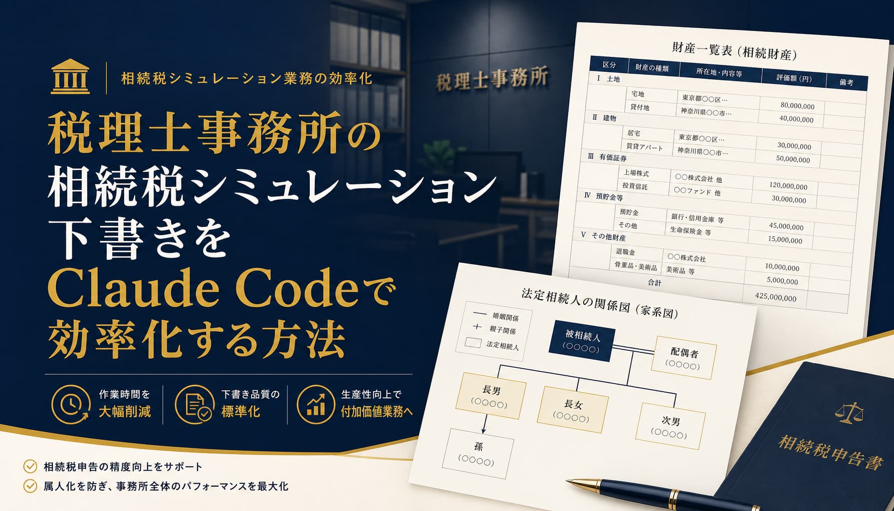税理士事務所の相続税シミュレーション下書きをClaude Codeで効率化する方法