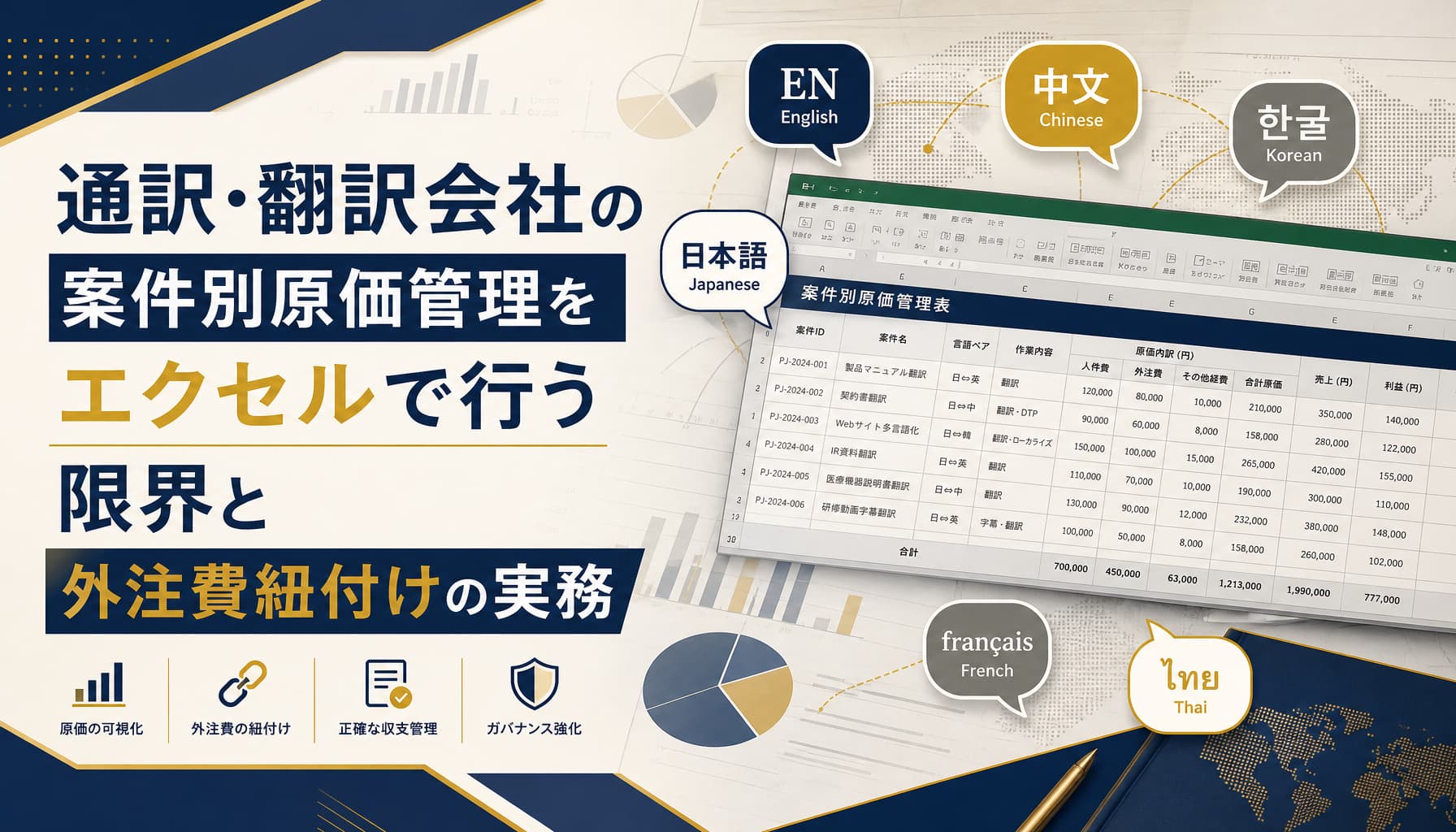 通訳・翻訳会社の案件別原価管理をエクセルで行う限界と外注費紐付けの実務