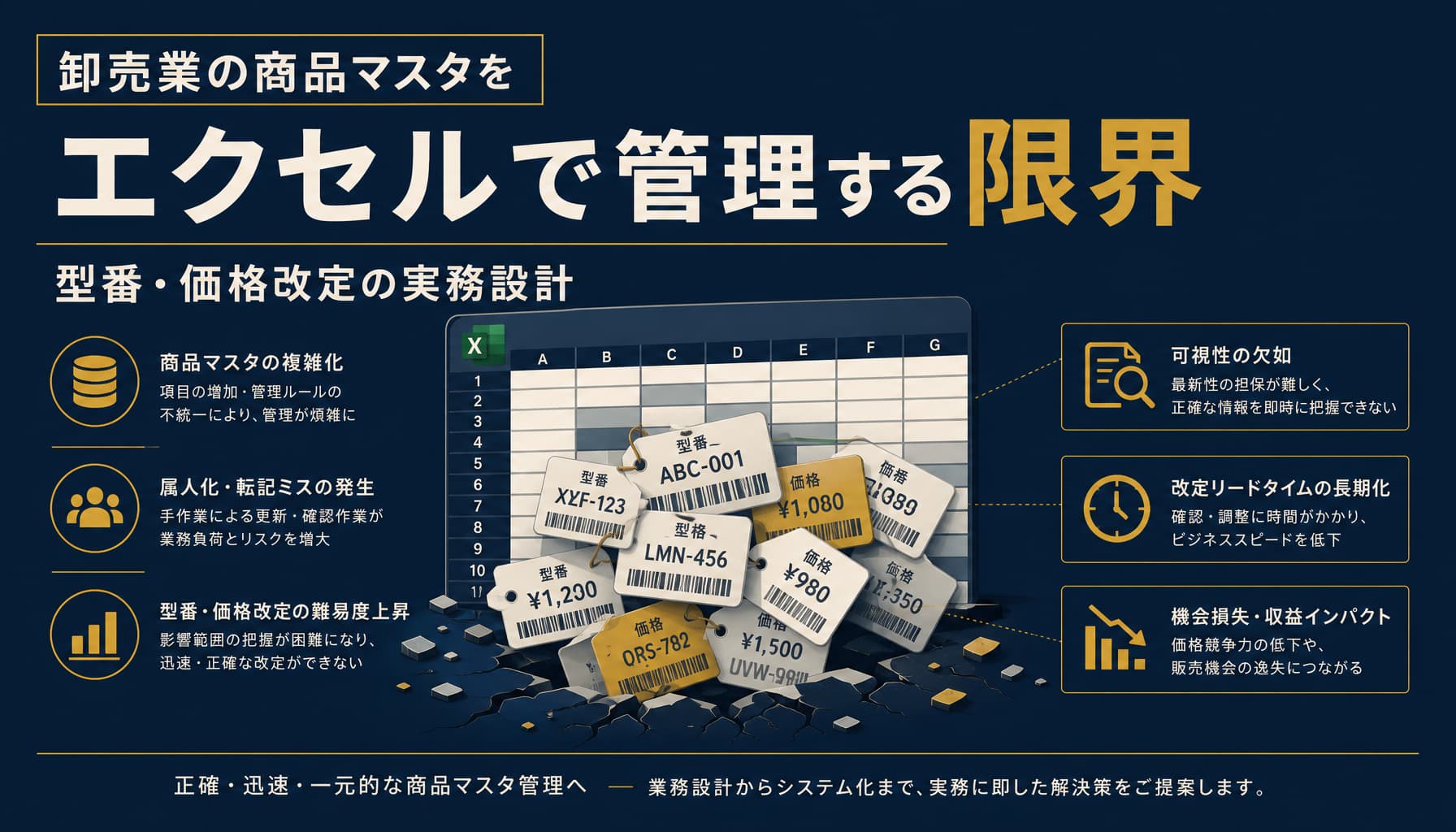 卸売業の商品マスタをエクセルで管理する限界 型番・価格改定の実務設計
