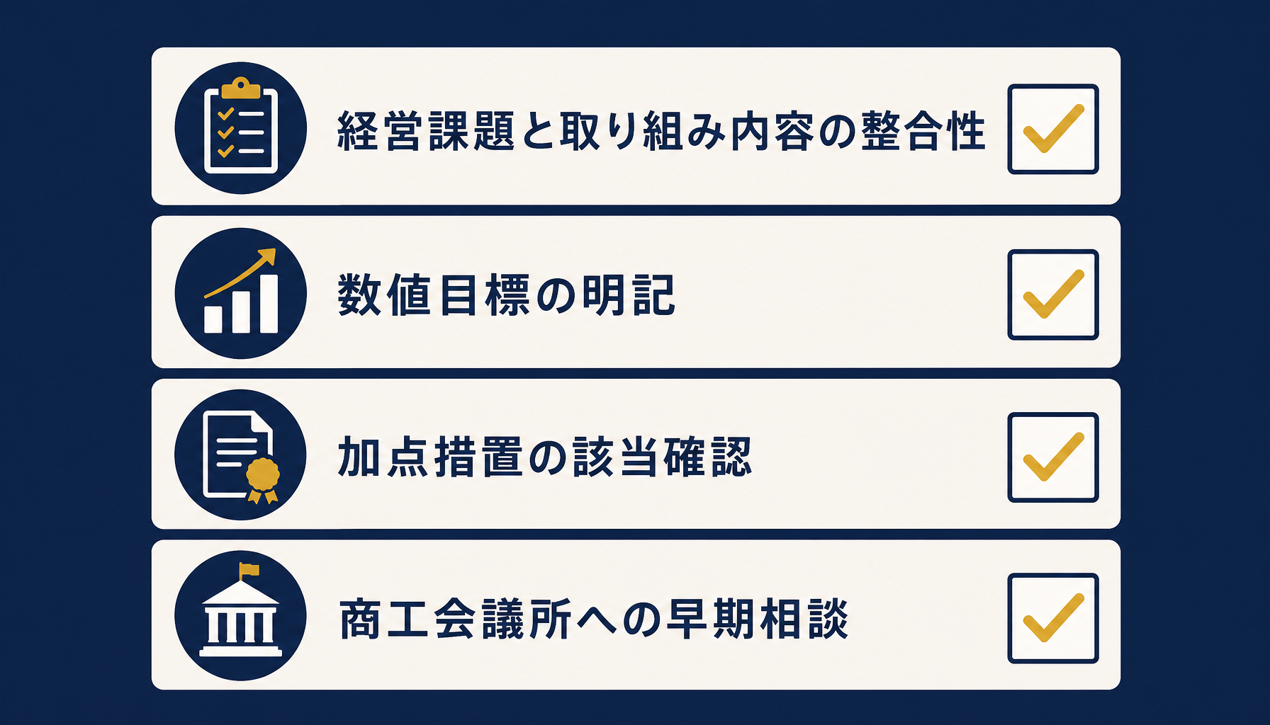 補助金申請のチェックリストを確認するイラスト